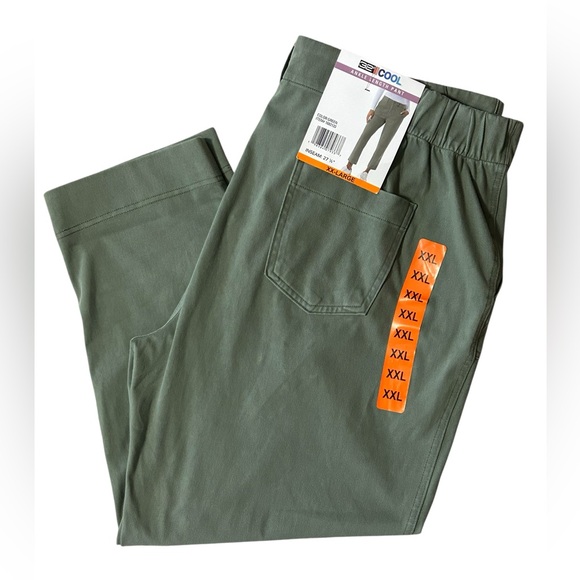 32 Degrees Pants - 32 Degrees Cool NWT Elastic Waist Olive Green Ankle Pants Size XXL